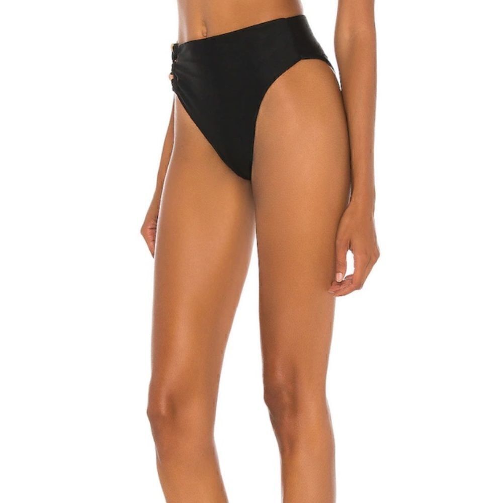 Camila Coelho‎ Andres High Waist Bottom in Black & Nude XL NWT